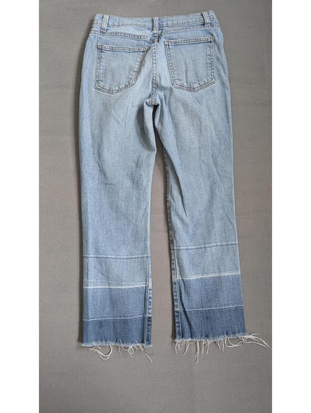 Pistola Jeans Womens 27 Blue Light Wash Straight Crop Frayed Raw Hem Denim - Picture 7 of 7